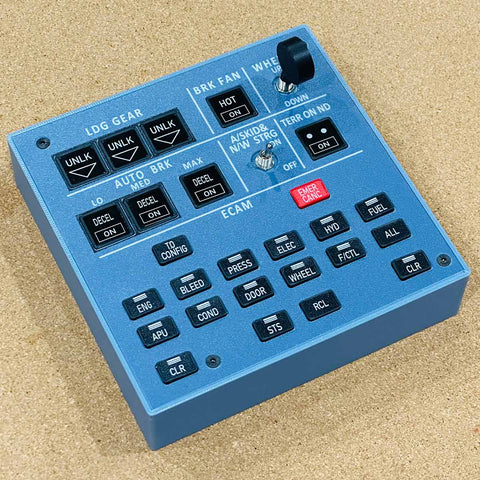 Rowsfire A103 A32X/A31X/A350/XECAM HOME COCKPIT Landing Gear Indicator Integrated Panel for MSFS 2020/2024 - Compatible with Fenix, FBW & ini