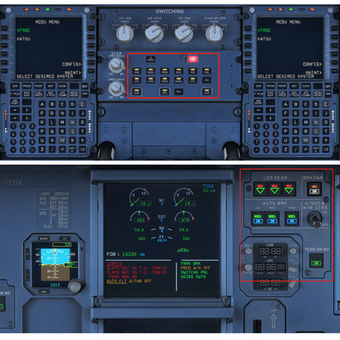 Rowsfire A103 A32X/A31X/A350/XECAM HOME COCKPIT Landing Gear Indicator Integrated Panel for MSFS 2020/2024 - Compatible with Fenix, FBW & ini