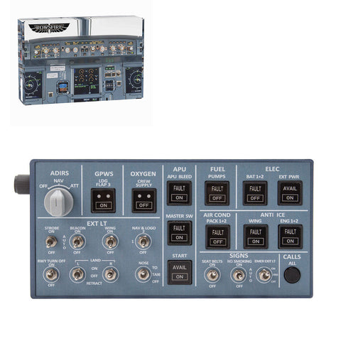 Rowsfire A106 pro A32X pro Light OVHD OVERHEAD Panel Panel for MSFS 2020/2024 (Backlit Edition) - Compatible with FENIX, FBW & ini - Windows Flight Sim Home Cockpit