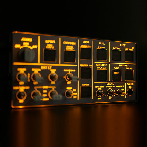 Rowsfire A106 pro A32X Light OVHD OVERHEAD Panel for MSFS 2020/2024 (Backlit+Metal Housing+Tactile Switches Edition) - Compatible with FENIX A32X, FBW A32X & iniA32X - Windows Flight Sim Home Cockpit