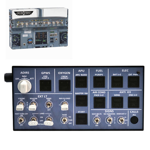 Rowsfire A106 pro A32X Light OVHD OVERHEAD Panel for MSFS 2020/2024 (Backlit+Metal Housing+Tactile Switches Edition) - Compatible with FENIX A32X, FBW A32X & iniA32X - Windows Flight Sim Home Cockpit