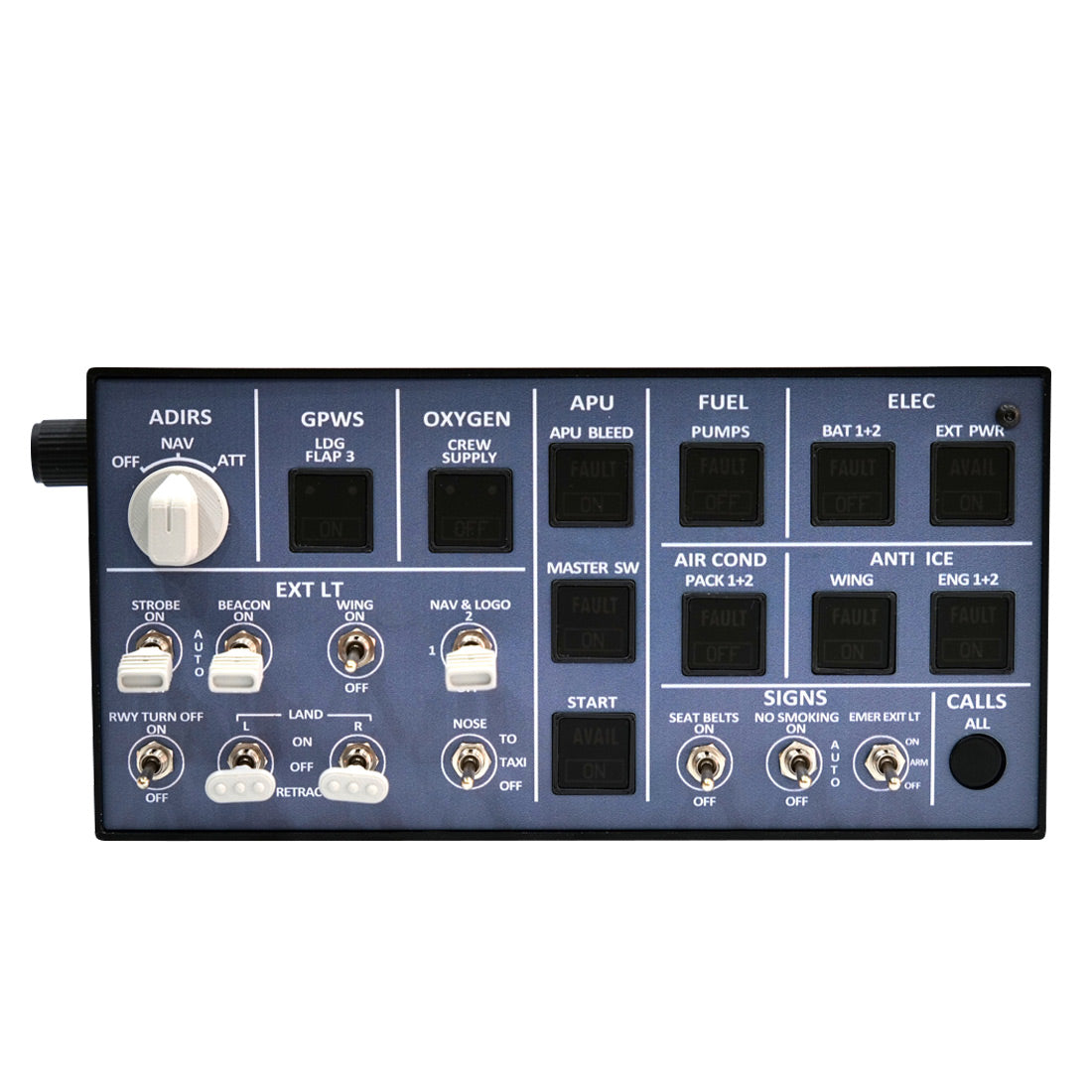 Rowsfire A106 pro A32X Light OVHD OVERHEAD Panel for MSFS 2020/2024 (Backlit+Metal Housing+Tactile Switches Edition) - Compatible with FENIX A32X, FBW A32X & iniA32X - Windows Flight Sim Home Cockpit