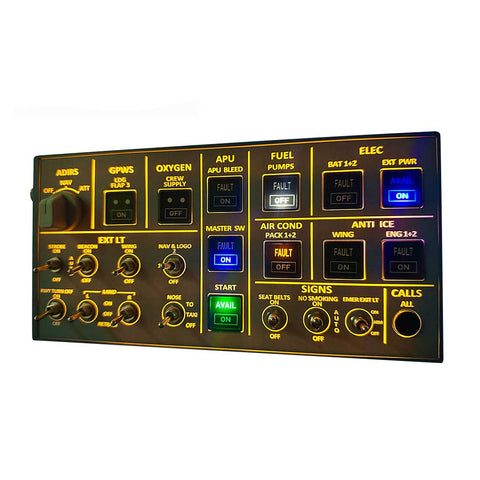 Rowsfire A106 pro A32X pro Light OVHD OVERHEAD Panel Panel for MSFS 2020/2024 (Backlit Edition) - Compatible with FENIX, FBW & ini - Windows Flight Sim Home Cockpit