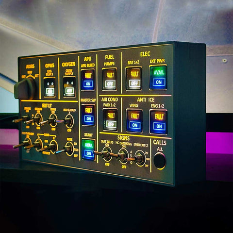 Rowsfire A106 pro A32X pro Light OVHD OVERHEAD Panel Panel for MSFS 2020/2024 (Backlit Edition) - Compatible with FENIX, FBW & ini - Windows Flight Sim Home Cockpit