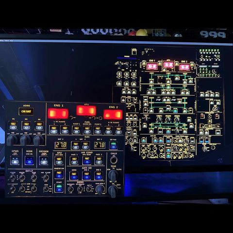 Rowsfire A107 A32X MAX Light OVHD OVERHEAD Panel Panel  for MSFS 2020/2024 (Backlit Edition) - Compatible with FENIX, FBW & ini - Windows Flight Sim Home Cockpit
