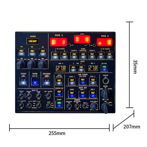 Rowsfire A107 A32X MAX Light OVHD OVERHEAD Panel Panel  for MSFS 2020/2024 (Backlit Edition) - Compatible with FENIX, FBW & ini - Windows Flight Sim Home Cockpit
