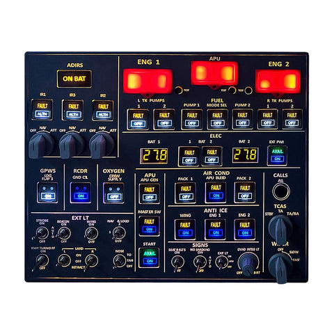 Rowsfire A107 A32X MAX Light OVHD OVERHEAD Panel Panel  for MSFS 2020/2024 (Backlit Edition) - Compatible with FENIX, FBW & ini - Windows Flight Sim Home Cockpit