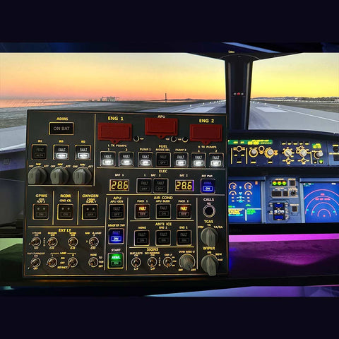 Rowsfire A107 A32X MAX Light OVHD OVERHEAD Panel Panel  for MSFS 2020/2024 (Backlit Edition) - Compatible with FENIX, FBW & ini - Windows Flight Sim Home Cockpit