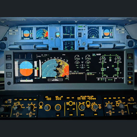 Rowsfire A108 A32X/A35X/A38X PFD ND ECAM EWD 4-in-1 Flight Display Panel for MSFS 2020/2024 - Compatible with FENIX, FBW & ini - Windows Home Cockpit Panel