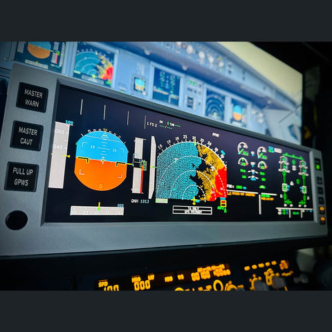 Rowsfire A108 A32X/A35X/A38X PFD ND ECAM EWD 4-in-1 Flight Display Panel for MSFS 2020/2024 - Compatible with FENIX, FBW & ini - Windows Home Cockpit Panel