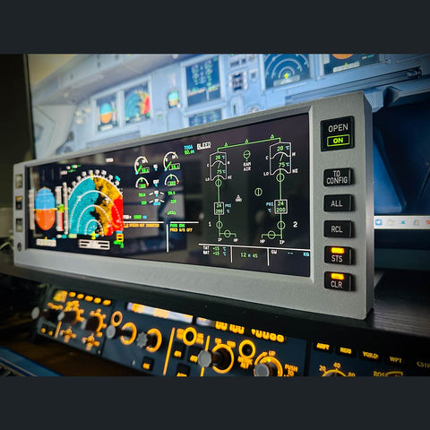 Rowsfire A108 A32X/A35X/A38X PFD ND ECAM EWD 4-in-1 Flight Display Panel for MSFS 2020/2024 - Compatible with FENIX, FBW & ini - Windows Home Cockpit Panel