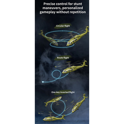 UH-60 2.4G 5CH Flybarless Scale RC Helicopter Model with Barometric Altitude Hold, Optical Flow Positioning & One-Key Inverted Flight (RTF)