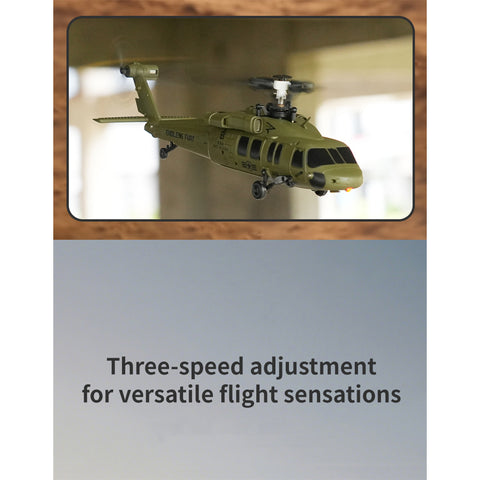 UH-60 2.4G 5CH Flybarless Scale RC Helicopter Model with Barometric Altitude Hold, Optical Flow Positioning & One-Key Inverted Flight (RTF)