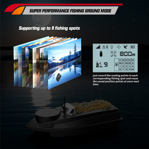 V030 12V 2.4G High-Speed RC Bait Boat with GPS Positioning