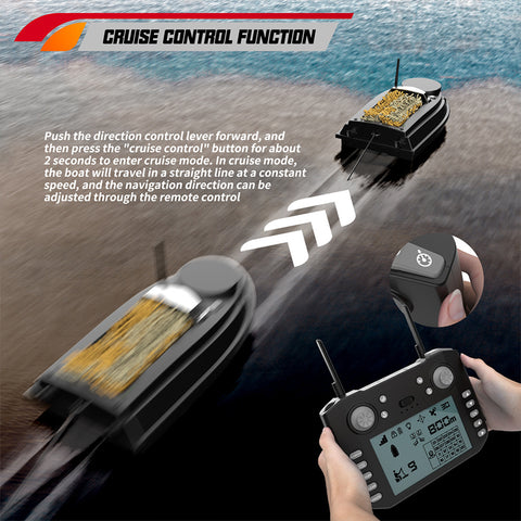 V030 12V 2.4G High-Speed RC Bait Boat with GPS Positioning