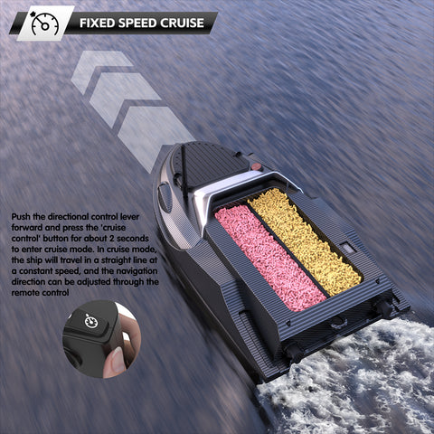 V080 12V High-Speed RC Bait Boat with 9 Fishing Zones and 180 Waypoints