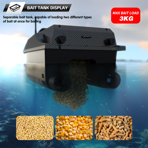 V080 12V High-Speed RC Bait Boat with 9 Fishing Zones and 180 Waypoints
