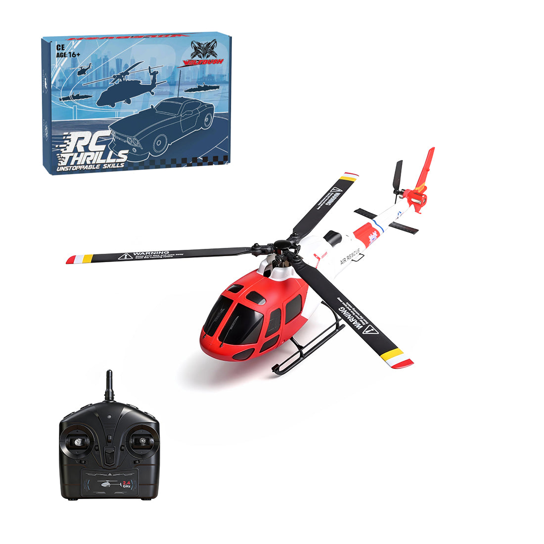 WL AS350 2.4G 4CH 3-Blade Flybarless Realistic RC Helicopter Model with Barometric Altitude Hold, Optical Flow Positioning & One-Key TOL (RTF)