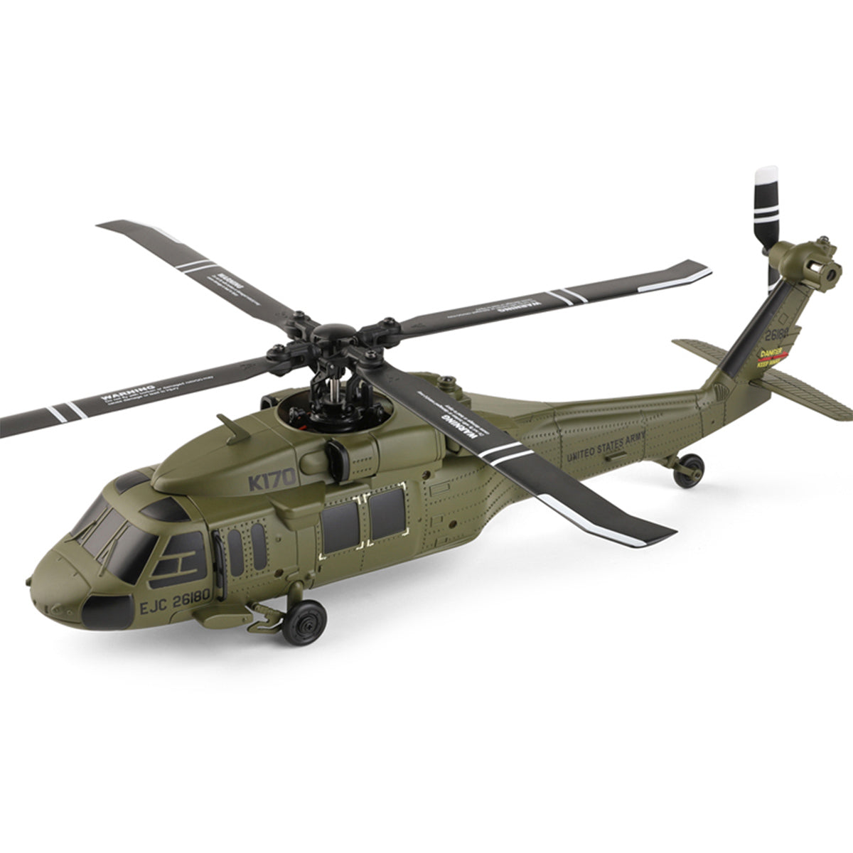 WL K170 Black Hawk UH-60L RC Helicopter, 170 Size 2.4G 4CH Flybarless, Adjustable Left and Right Hand Throttle (RTF Version)