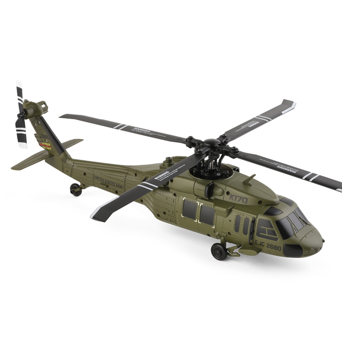 WL K170 Black Hawk UH-60L RC Helicopter, 170 Size 2.4G 4CH Flybarless, Adjustable Left and Right Hand Throttle (RTF Version)