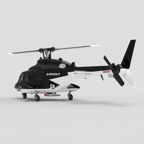 WOLFBUSH AW-911 Airwolf 1/34 Scale 2.4G 9CH Flybarless RC Helicopter with 6G/3D Stunt Mode and GPS Positioning