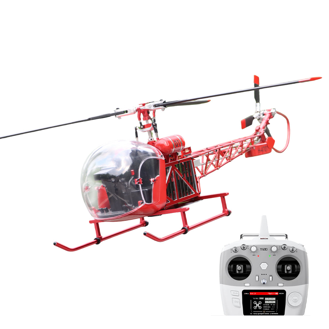 WOLFBUSH Bell-47 2.4G 450-Class 3-Blade RC Helicopter with H1PRO Flight Controller (RTF) Pre-sale