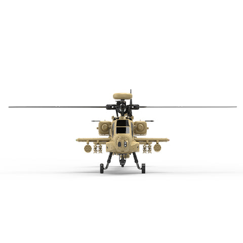 WOLFBUSH & YU XIANG F11-N AH64 1/32 Scale 2.4G 6CH Coaxial Dual Rotor 6G/3D Apache RC Helicopter Model with Optical Flow Altitude Hold (RTF Version/Desert Yellow)
