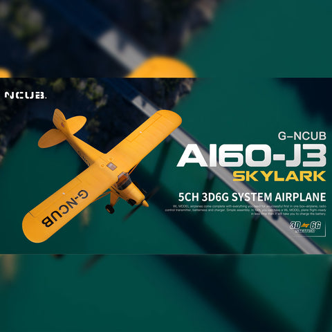 XK A160 J3 3D/6G 2.4G 5CH Brushless Scale RC Airplane Model, 650mm Wingspan EPP Fixed Wing Aircraft with Quick Release (RTF Version)