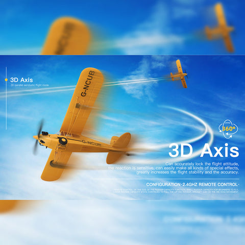 XK A160 J3 3D/6G 2.4G 5CH Brushless Scale RC Airplane Model, 650mm Wingspan EPP Fixed Wing Aircraft with Quick Release (RTF Version)