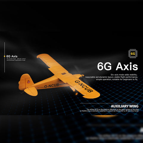 XK A160 J3 3D/6G 2.4G 5CH Brushless Scale RC Airplane Model, 650mm Wingspan EPP Fixed Wing Aircraft with Quick Release (RTF Version)