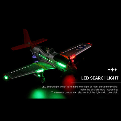 XK A280 P-51 3D/6G 2.4G 4CH Brushless Scale RC Airplane Model, 560mm Wingspan EPP Fixed Wing Aircraft with Quick Release (RTF Version)