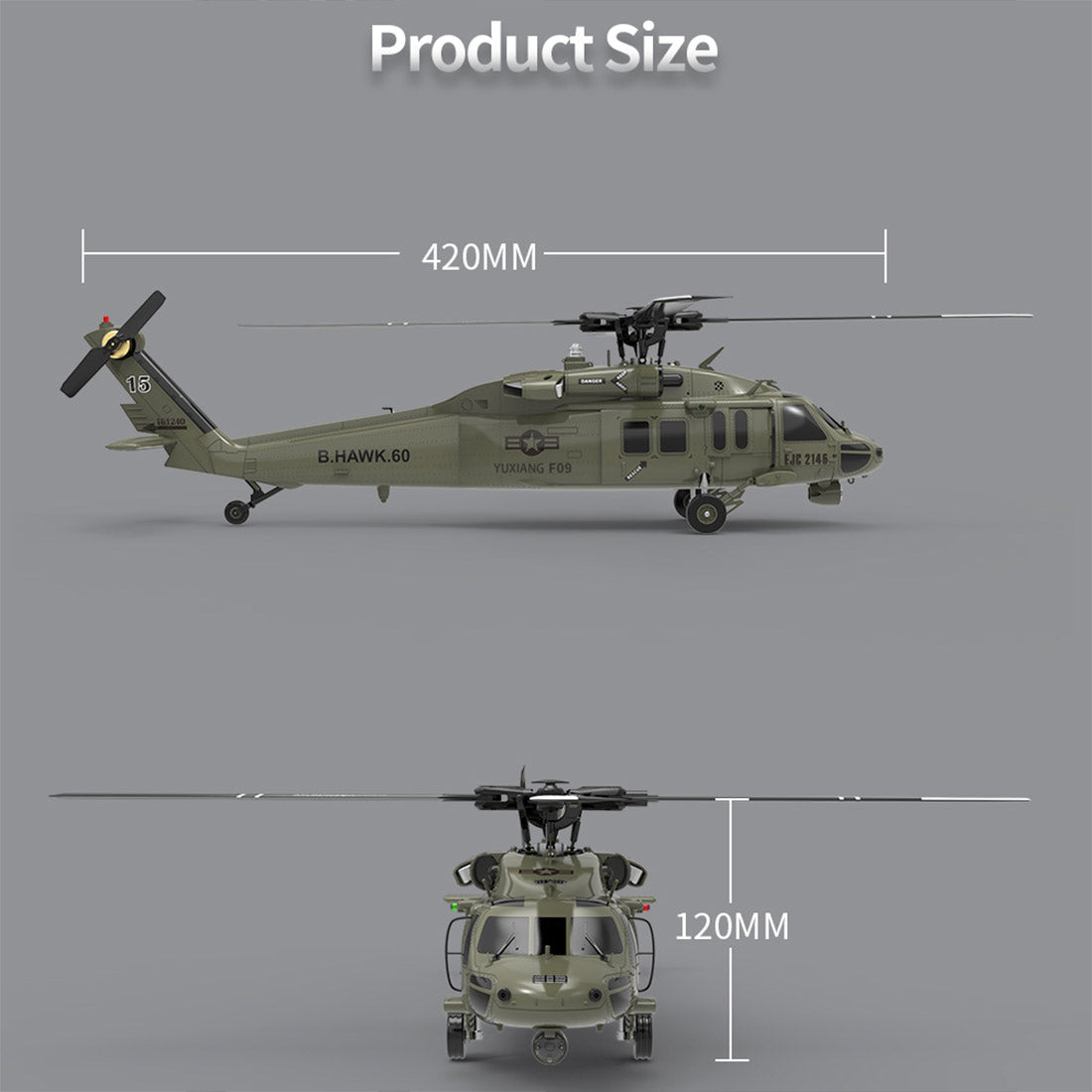 YU XIANG  F09-V 1/47 2.4G 6CH RC Dual Brushless  Helicopter | RTRhobby