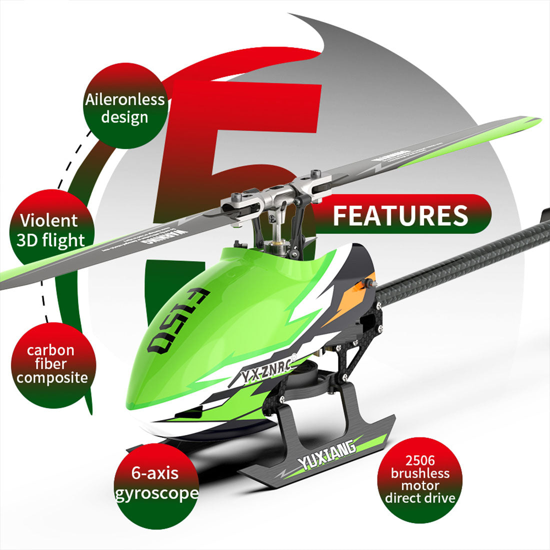 YU XIANG F150 6CH Direct Drive Brushless RC Helicopter RTF | RTRhobby