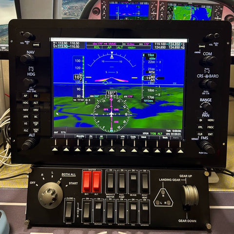 1/1 Scale G1000NXI Integrated Avionics 3-Piece Panel Set (PFD+MFD+Audio) with Mounting Brackets - Compatible with Major Flight Simulators