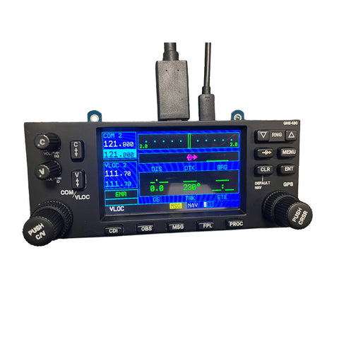 Simulation Flight GNS-430 Style Avionics Panel, Avionics GPS Unit with 4 Inch Video Display, Dual Encoders & Buttons, Resin CNC Finish, Compatible with X-Plane 12 & MSFS 2020/2024