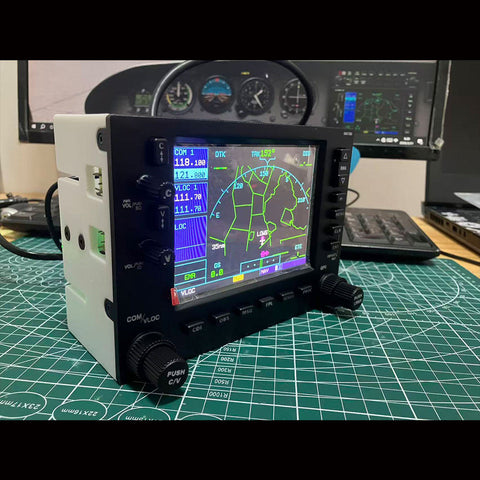 Simulation Flight GNS-530 Style Avionics Panel, 5 Inch 4:3 USB-C Display, Dual Encoders & Full Avionics Controls, Compatible with X-Plane 11/12 & MSFS 2020/2024