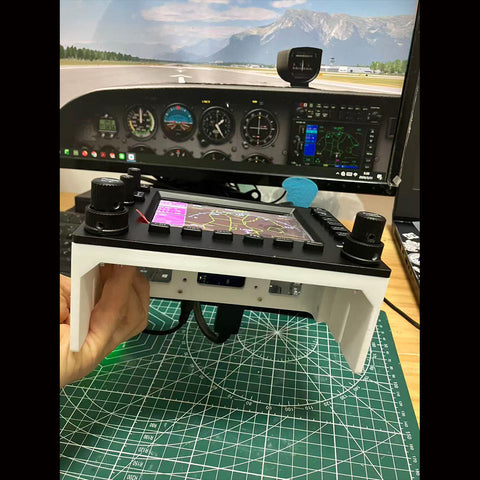 Simulation Flight GNS-530 Style Avionics Panel, 5 Inch 4:3 USB-C Display, Dual Encoders & Full Avionics Controls, Compatible with X-Plane 11/12 & MSFS 2020/2024