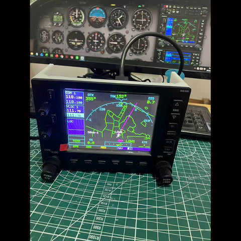 Simulation Flight GNS-530 Style Avionics Panel, 5 Inch 4:3 USB-C Display, Dual Encoders & Full Avionics Controls, Compatible with X-Plane 11/12 & MSFS 2020/2024