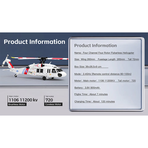 WL K270 UH-60L 2.4G 4CH 170-Class 4-Rotor Flybarless Realistic Helicopter Model with Barometric Altitude & Left/Right Hand Throttle Adjustment (Optical Flow RTF Version)