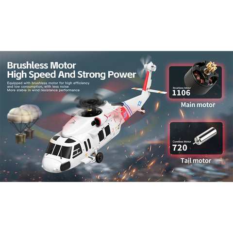 WL K270 UH-60L 2.4G 4CH 170-Class 4-Rotor Flybarless Realistic Helicopter Model with Barometric Altitude & Left/Right Hand Throttle Adjustment (Optical Flow RTF Version)