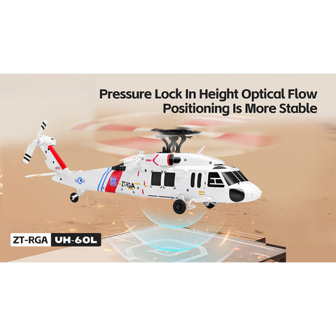 WL K270 UH-60L 2.4G 4CH 170-Class 4-Rotor Flybarless Realistic Helicopter Model with Barometric Altitude & Left/Right Hand Throttle Adjustment (Optical Flow RTF Version)