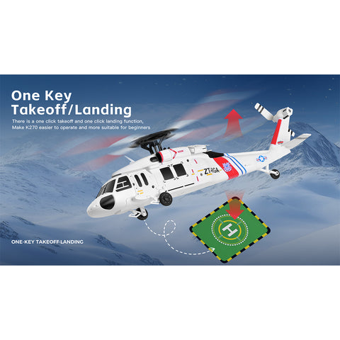 WL K270 UH-60L 2.4G 4CH 170-Class 4-Rotor Flybarless Realistic Helicopter Model with Barometric Altitude & Left/Right Hand Throttle Adjustment (Optical Flow RTF Version)