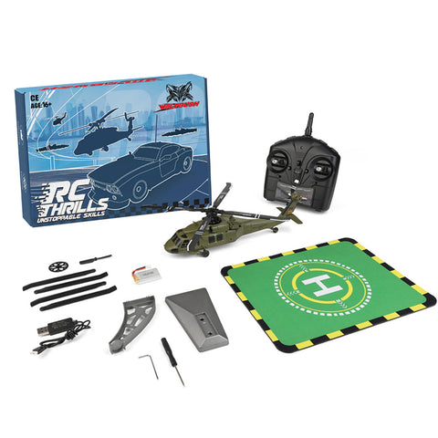 WL K270 UH-60L 2.4G 4CH 170-Class 4-Rotor Flybarless Realistic Helicopter Model with Barometric Altitude & Left/Right Hand Throttle Adjustment (Optical Flow RTF Version)