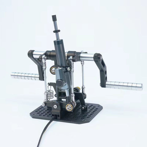 WOLFBUSH FF10 Flight Simulator Controller 10-Link 2.4G RC Transmitter with Throttle, Cyclic Stick & Rudder Pedals, ELRS 2.4G, CNC Metal Build for Fixed Wing, Helicopter & Multirotor