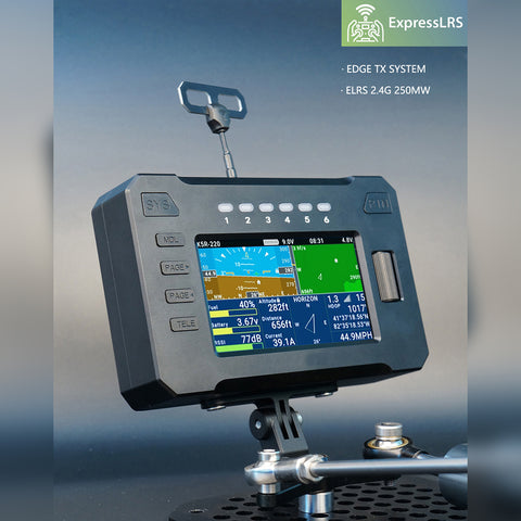 WOLFBUSH FF10 Flight Simulator Controller 10-Link 2.4G RC Transmitter with Throttle, Cyclic Stick & Rudder Pedals, ELRS 2.4G, CNC Metal Build for Fixed Wing, Helicopter & Multirotor