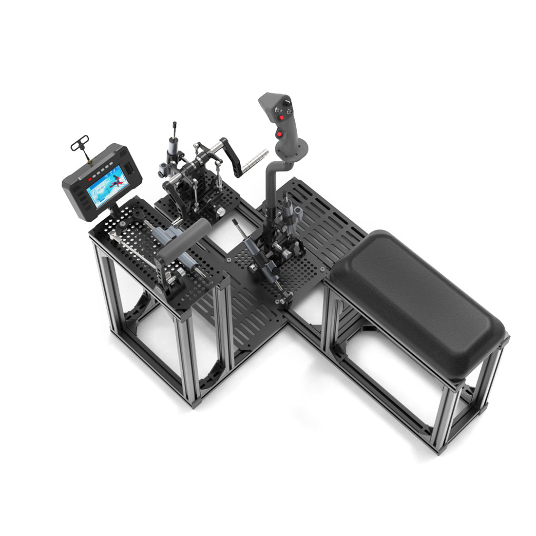 WOLFBUSH FF10 Flight Simulator Controller 10-Link 2.4G RC Transmitter with Throttle, Cyclic Stick & Rudder Pedals, ELRS 2.4G, CNC Metal Build for Fixed Wing, Helicopter & Multirotor