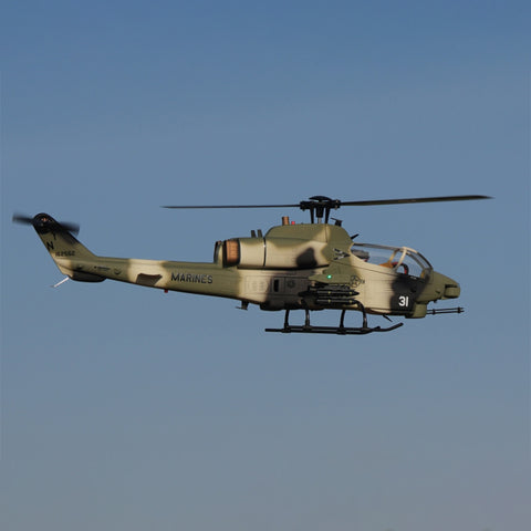 WOLFBUSH&ROBAN AH-1W 470-Class 2.4G 6CH Dual-Rotor RC Military Helicopter Model with GPS Positioning, Synchronized Turret & Left/Right-Hand Control (RTF Version)