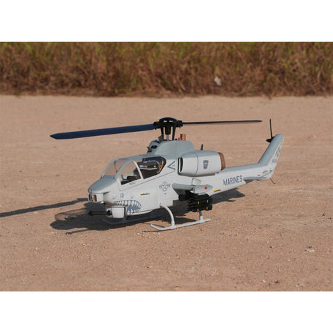 WOLFBUSH&ROBAN AH-1W 470-Class 2.4G 6CH Dual-Rotor RC Military Helicopter Model with GPS Positioning, Synchronized Turret & Left/Right-Hand Control (RTF Version)