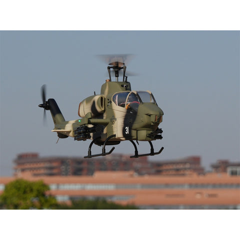 WOLFBUSH&ROBAN AH-1W 470-Class 2.4G 6CH Dual-Rotor RC Military Helicopter Model with GPS Positioning, Synchronized Turret & Left/Right-Hand Control (RTF Version)