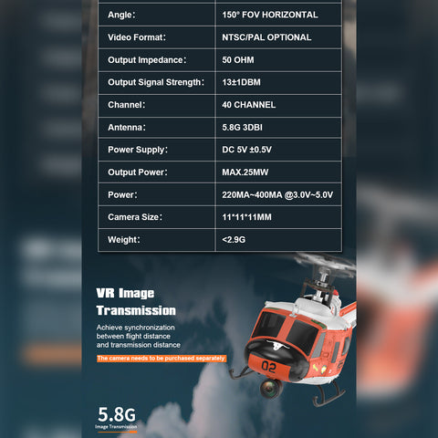 YU XIANG F07H UH-1 Huey 1/34 Scale Brushless Direct Drive RC Helicopter with GPS Positioning, 6G Flybarless, Altitude Hold & One-Key Figure 8 Flight (RTF, SAR Livery)